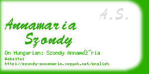 annamaria szondy business card